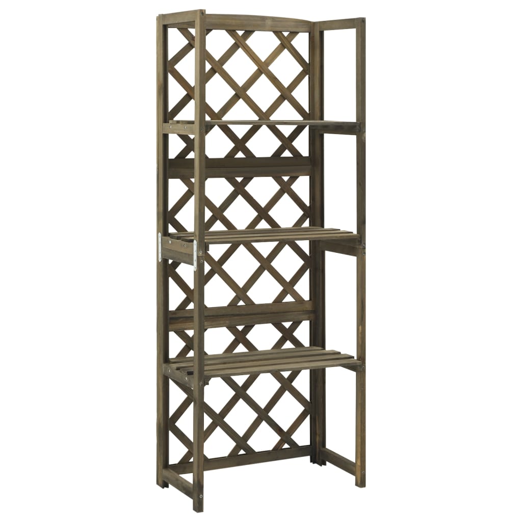 Utendørs Blomsterstativ DIV. med hyller 55x30x140 cm heltre gran grå