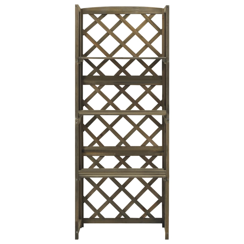 Utendørs Blomsterstativ DIV. med hyller 55x30x140 cm heltre gran grå