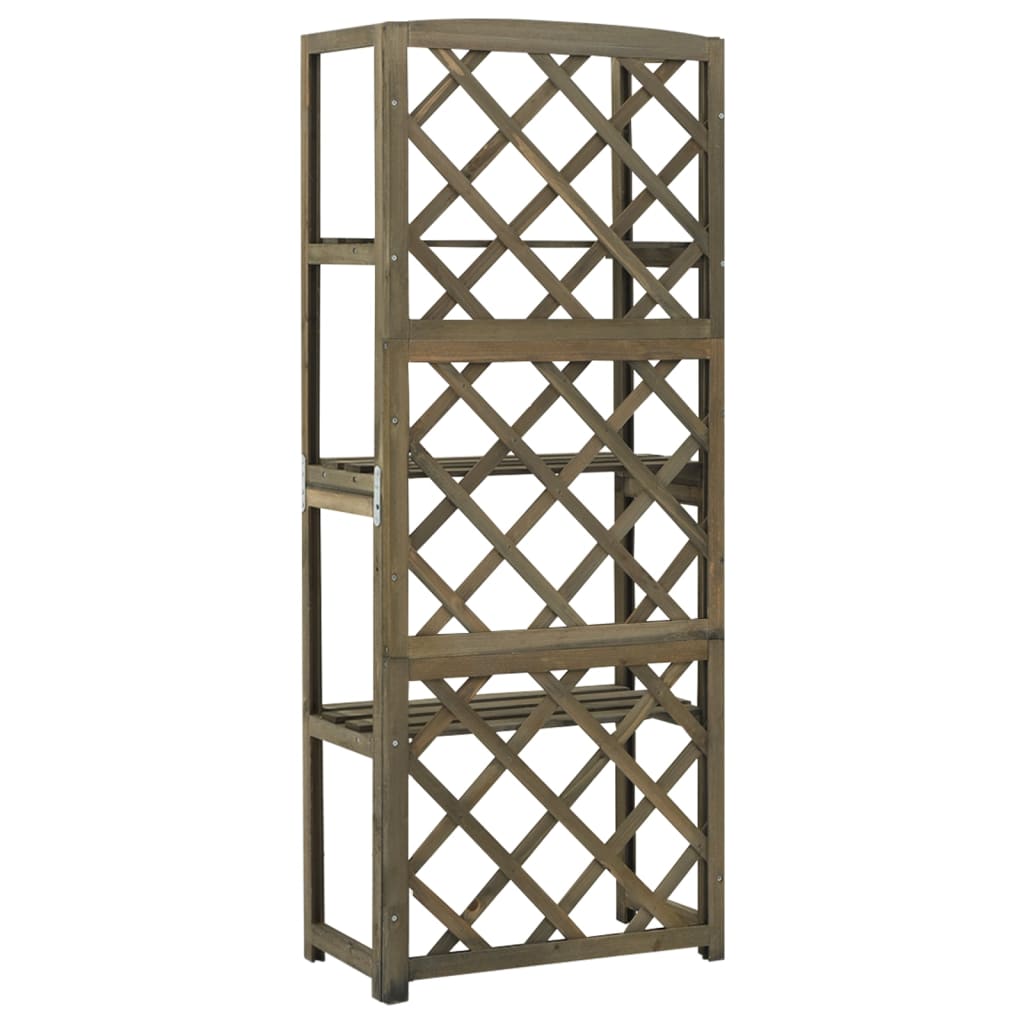 Utendørs Blomsterstativ DIV. med hyller 55x30x140 cm heltre gran grå