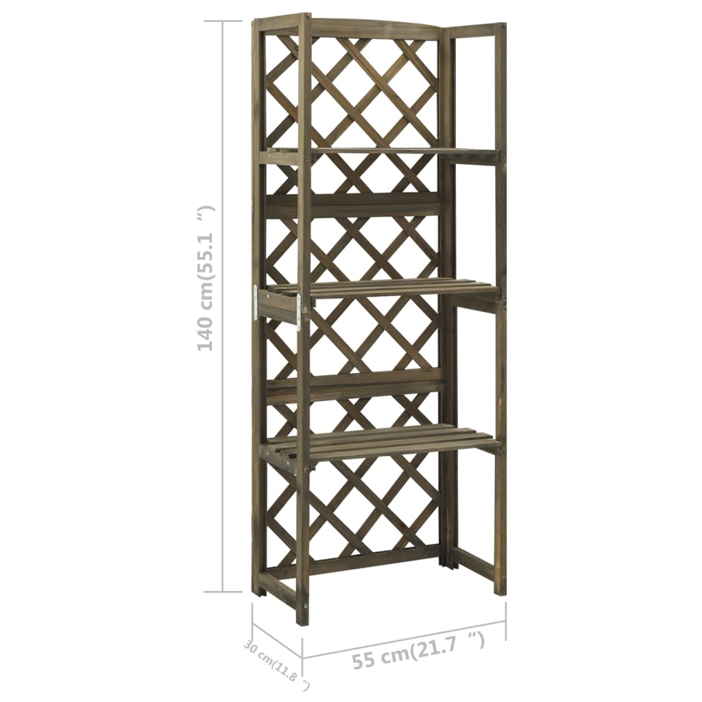 Utendørs Blomsterstativ DIV. med hyller 55x30x140 cm heltre gran grå