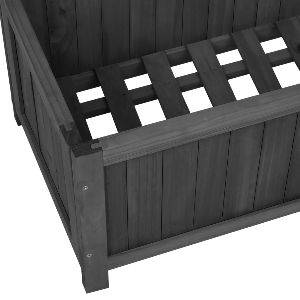 Blomsterkasse med espalier svart 70x30x135 cm heltre gran