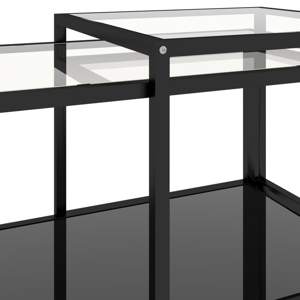 Salongbord Sofabord DIV. 2 stk herdet glass Svart