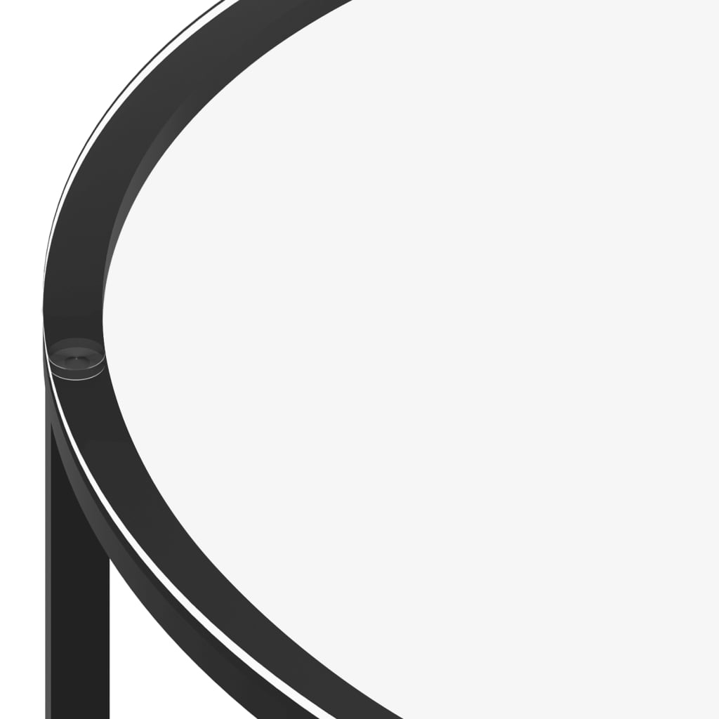 Salongbord Sofabord Svart og Hvit marmor 70 cm herdet glass