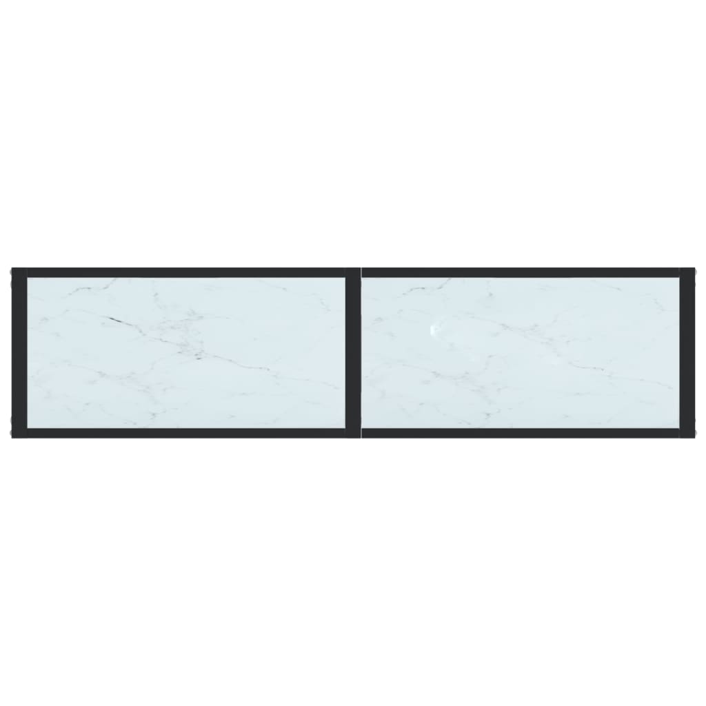 Avlastningsbord konsollbord DIV. Hvit marmor 140x35x75,5 cm herdet glass