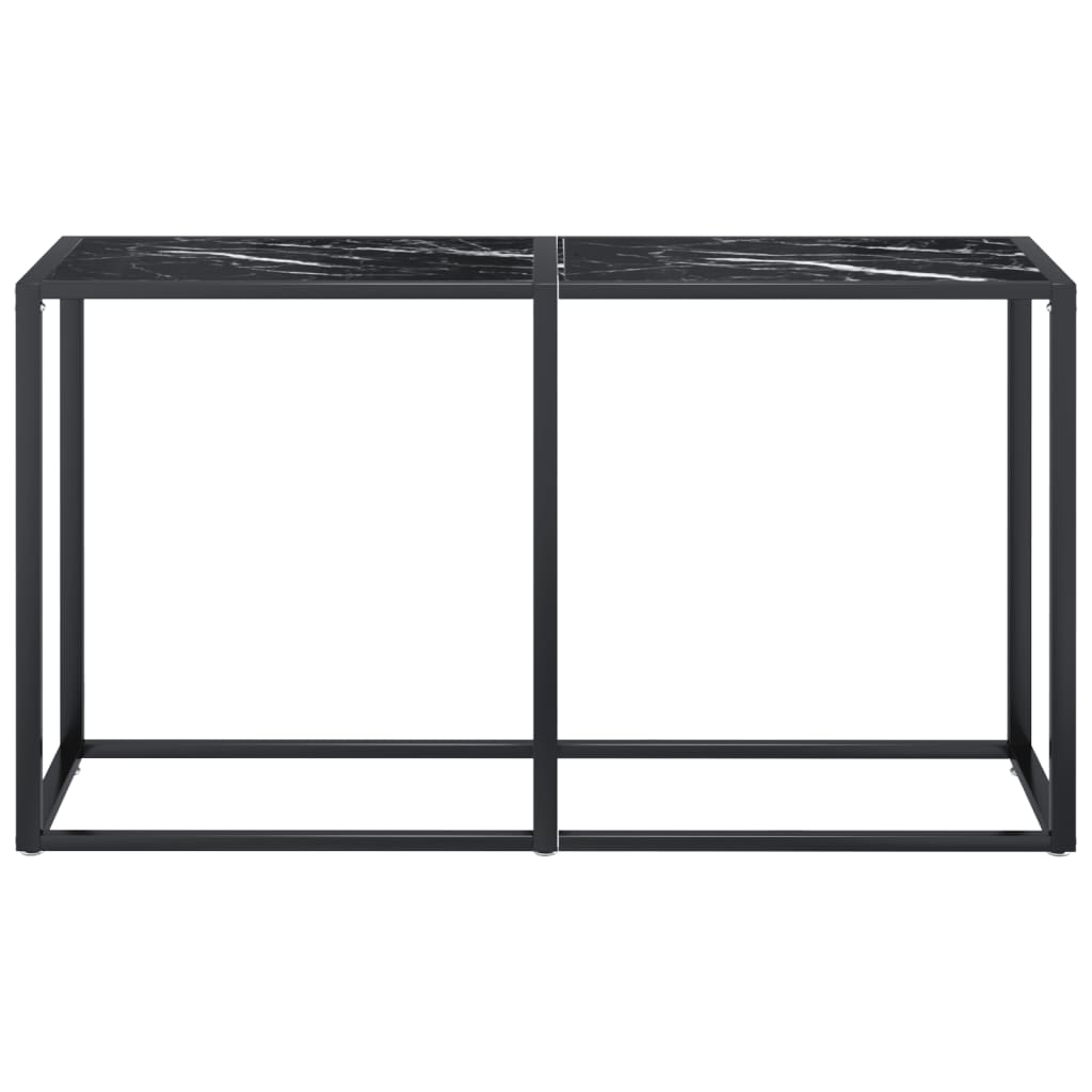 Avlastningsbord konsollbord DIV. Svart marmor 140x35x75,5 cm herdet glass