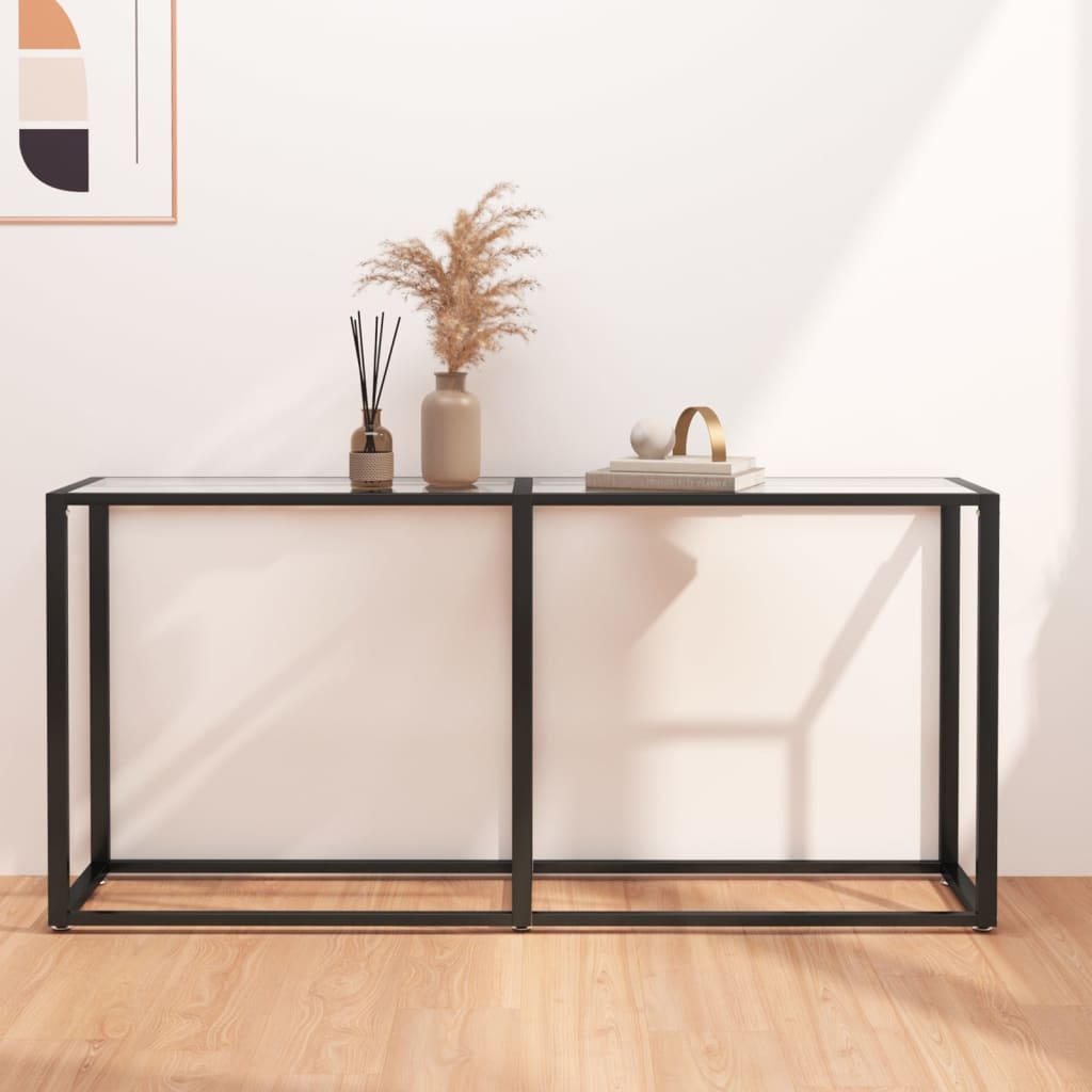Avlastningsbord konsollbord DIV. gjennomsiktig 160x35x75,5 cm herdet glass