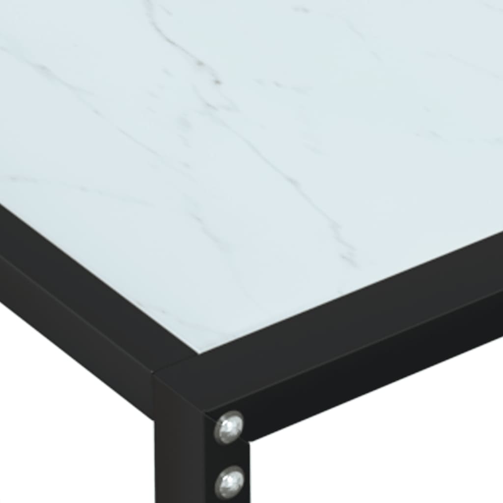Avlastningsbord konsollbord DIV. Hvit marmor 160x35x75,5 cm herdet glass