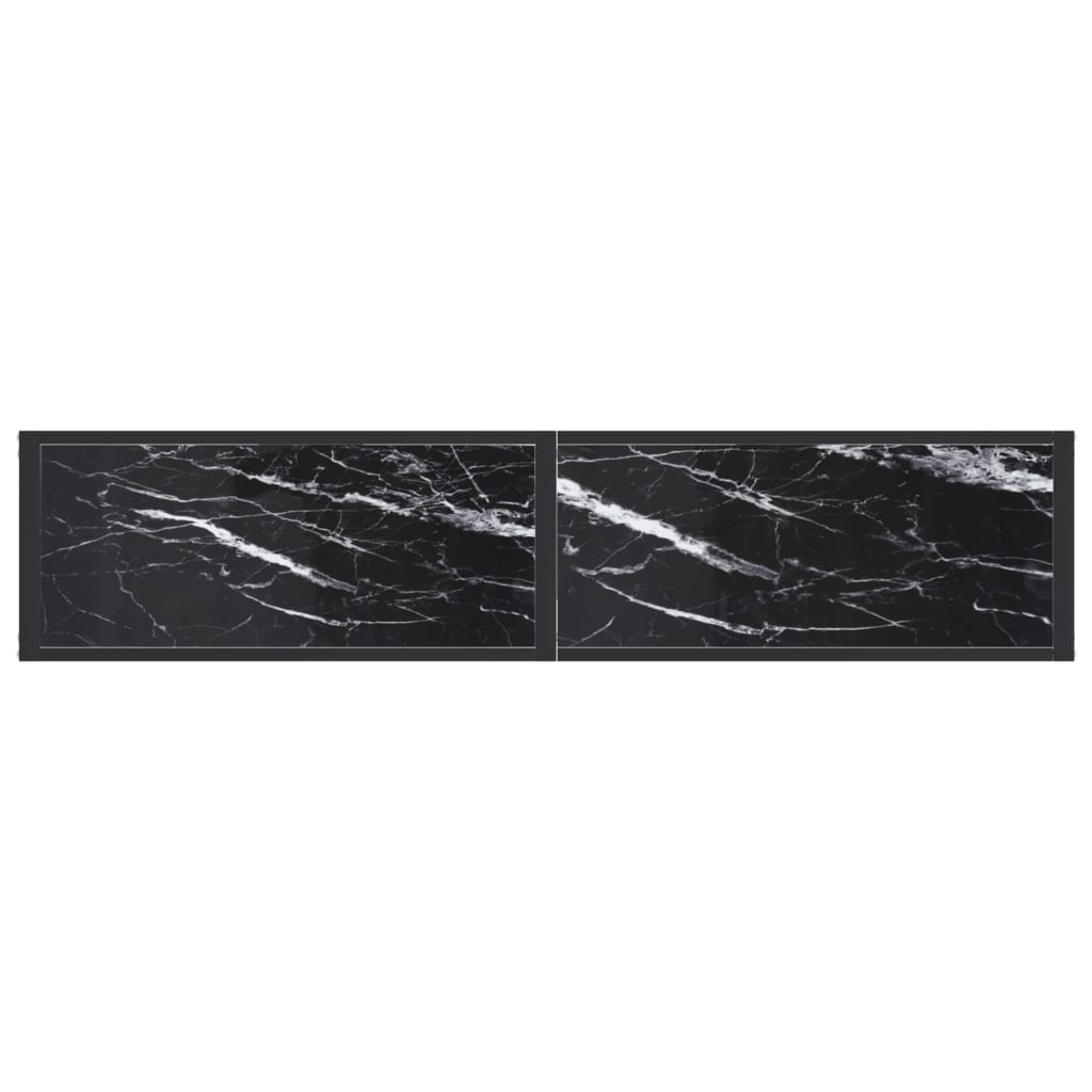 Avlastningsbord konsollbord DIV. Svart marmor 160x35x75,5 cm herdet glass