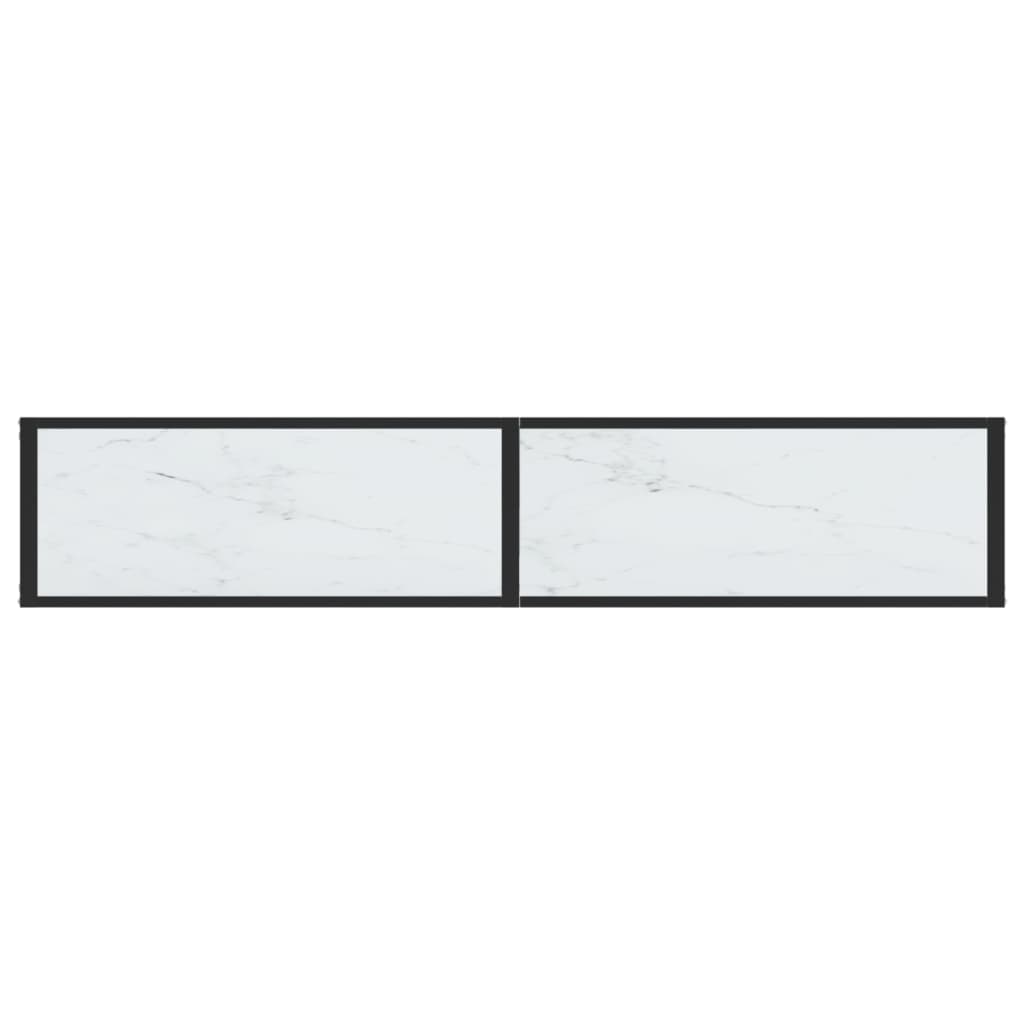 Avlastningsbord konsollbord DIV. Hvit marmor 180x35x75,5 cm herdet glass
