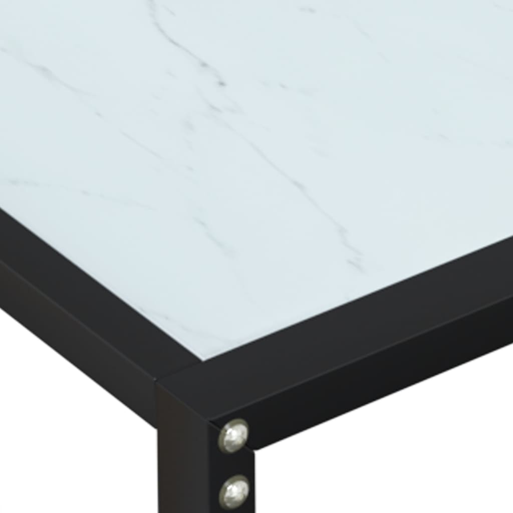 Avlastningsbord konsollbord DIV. Hvit marmor 180x35x75,5 cm herdet glass