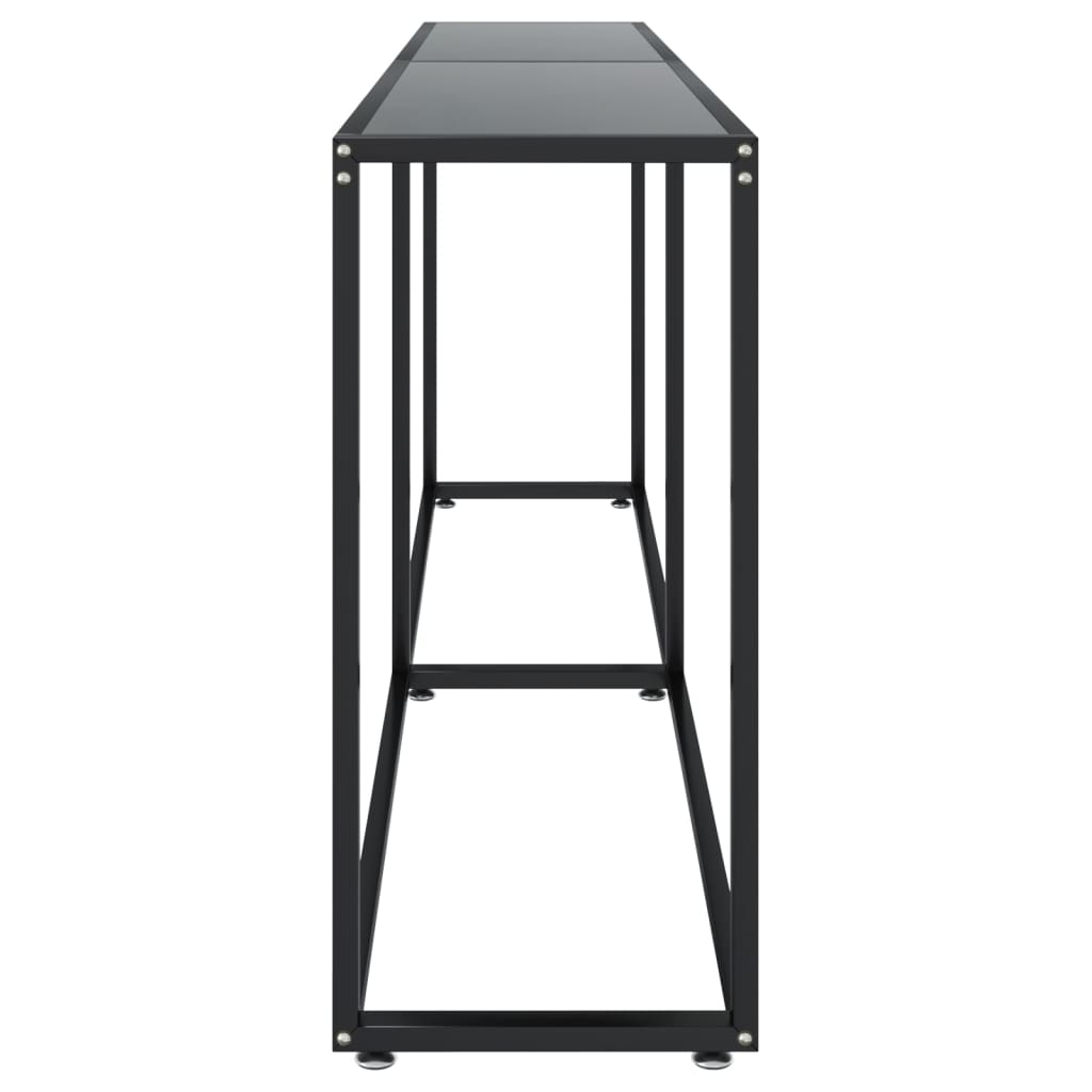 Avlastningsbord Konsollbord Svart 200x35x75,5 cm herdet glass