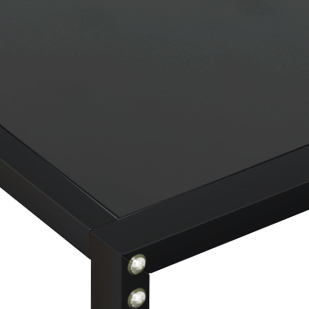 Avlastningsbord Konsollbord Svart 200x35x75,5 cm herdet glass