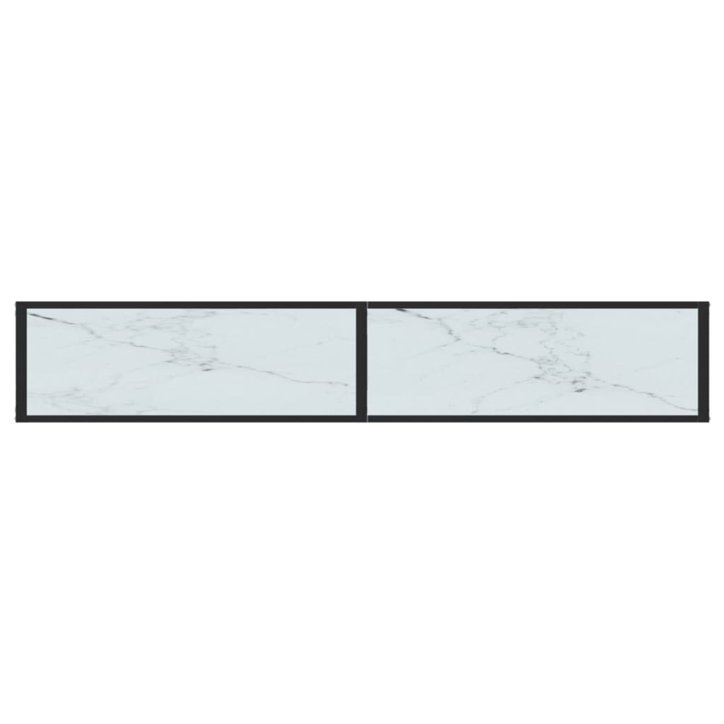 Avlastningsbord konsollbord DIV. Hvit marmor 200x35x75,5 cm herdet glass