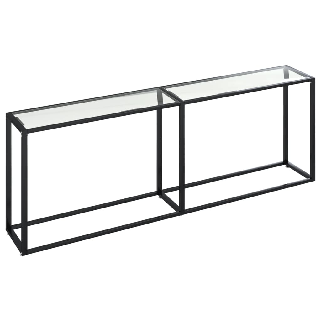 Avlastningsbord konsollbord DIV. gjennomsiktig 220x35x75,5 cm herdet glass