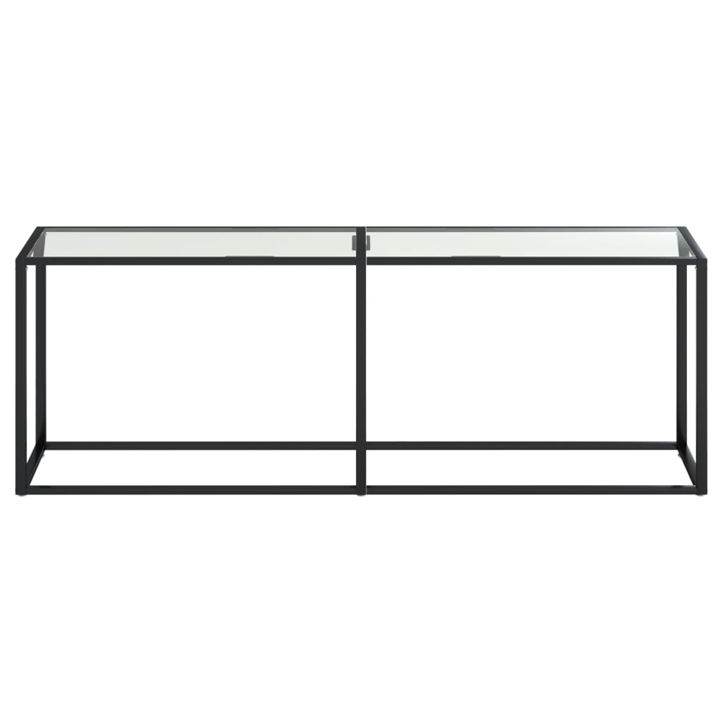 Avlastningsbord konsollbord DIV. gjennomsiktig 220x35x75,5 cm herdet glass