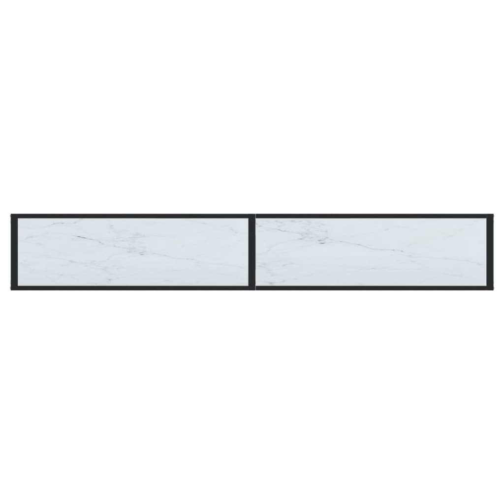 Avlastningsbord konsollbord DIV. Hvit marmor 220x35x75,5 cm herdet glass