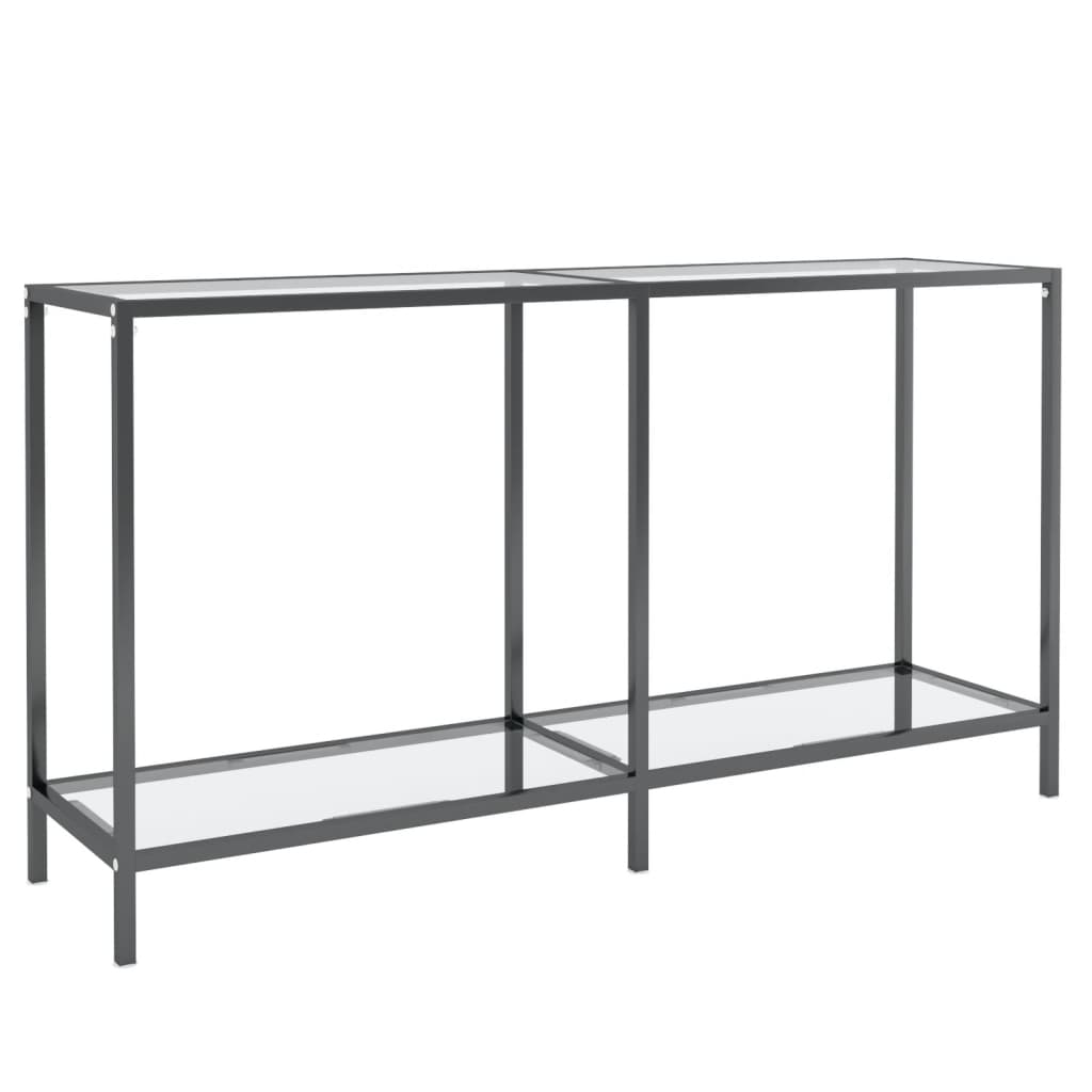 Avlastningsbord konsollbord DIV. gjennomsiktig 140x35x75,5 cm herdet glass