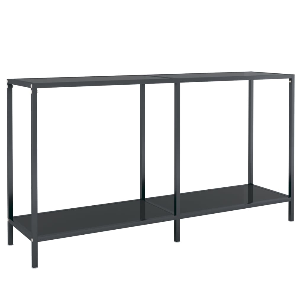 Avlastningsbord Konsollbord Svart 140x35x75,5 cm herdet glass