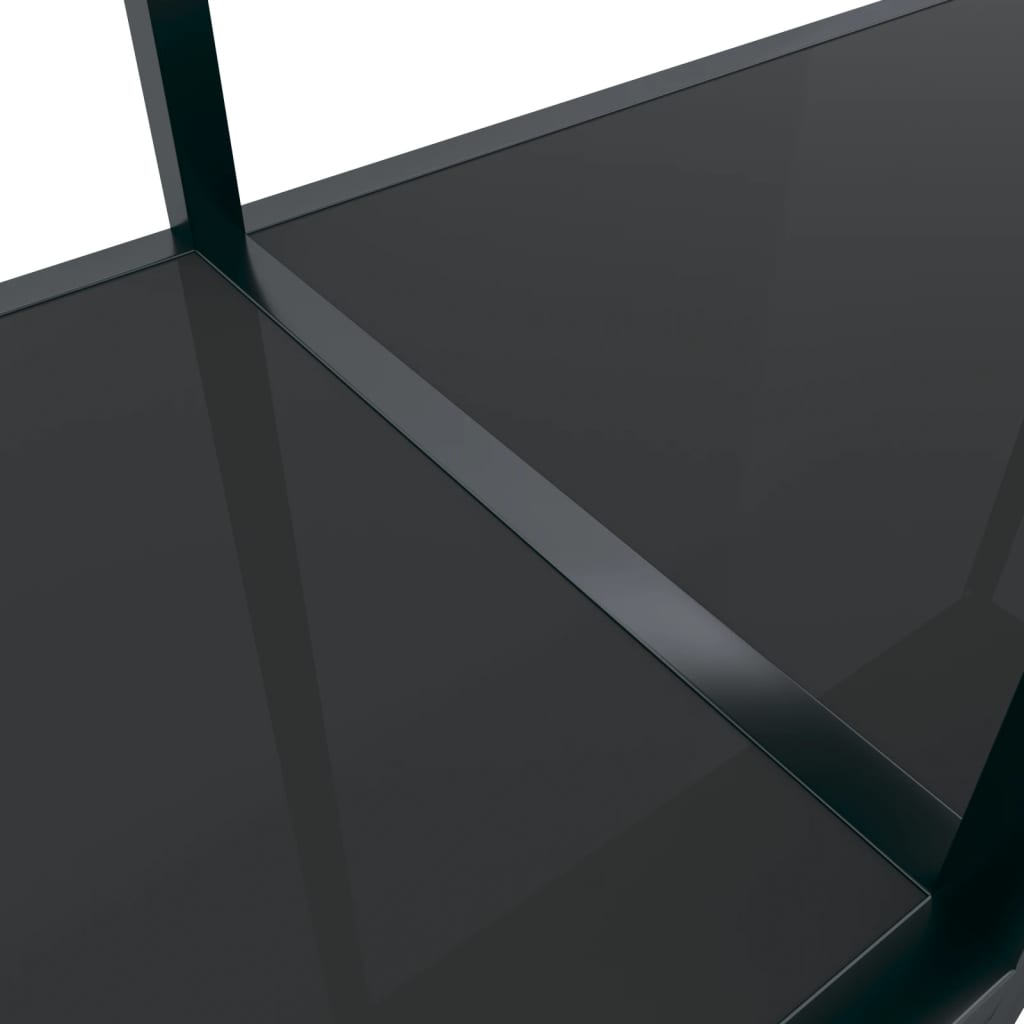 Avlastningsbord Konsollbord Svart 140x35x75,5 cm herdet glass