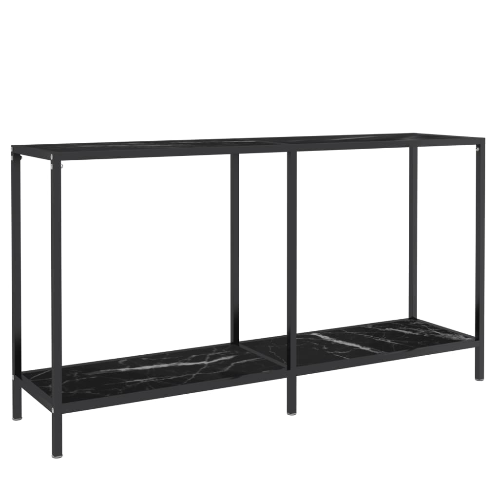 Avlastningsbord Konsollbord Svart 140x35x75,5 cm herdet glass