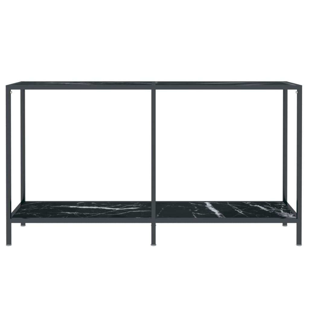 Avlastningsbord Konsollbord Svart 140x35x75,5 cm herdet glass