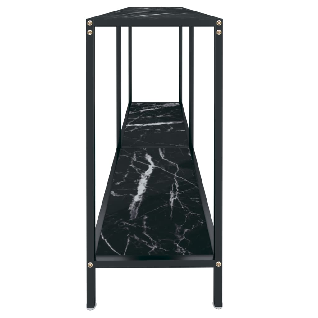 Avlastningsbord Konsollbord Svart 140x35x75,5 cm herdet glass
