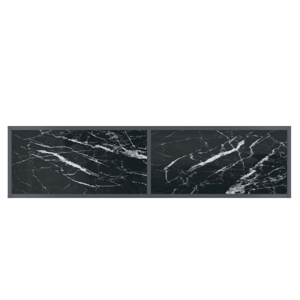 Avlastningsbord Konsollbord Svart 140x35x75,5 cm herdet glass