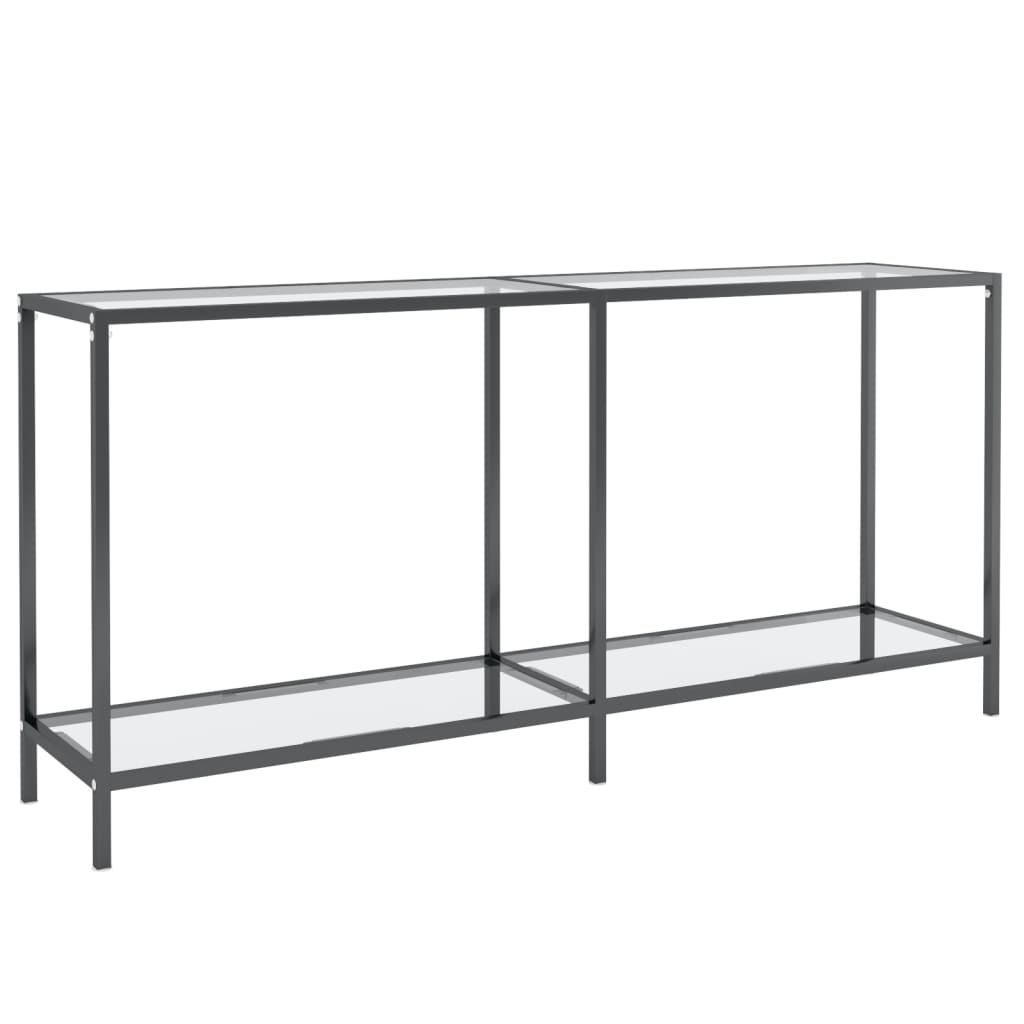 Avlastningsbord konsollbord DIV. gjennomsiktig 160x35x75,5 cm herdet glass