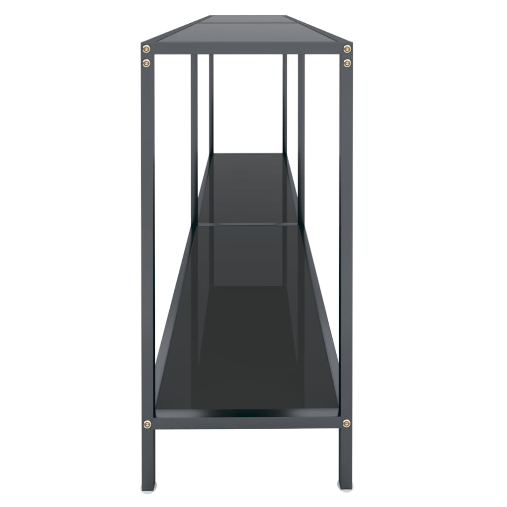 Avlastningsbord Konsollbord Svart 160x35x75,5 cm herdet glass
