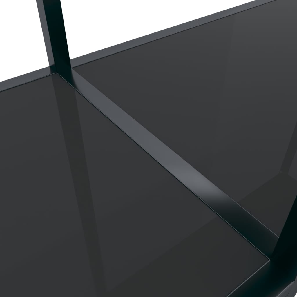Avlastningsbord Konsollbord Svart 160x35x75,5 cm herdet glass
