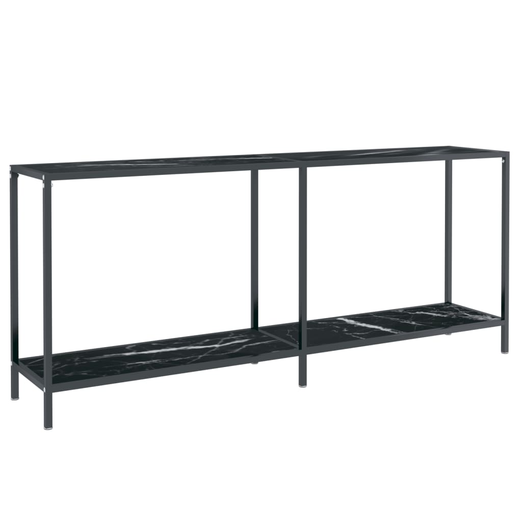 Avlastningsbord Konsollbord Svart 180x35x75,5 cm herdet glass