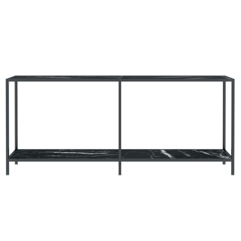 Avlastningsbord Konsollbord Svart 180x35x75,5 cm herdet glass