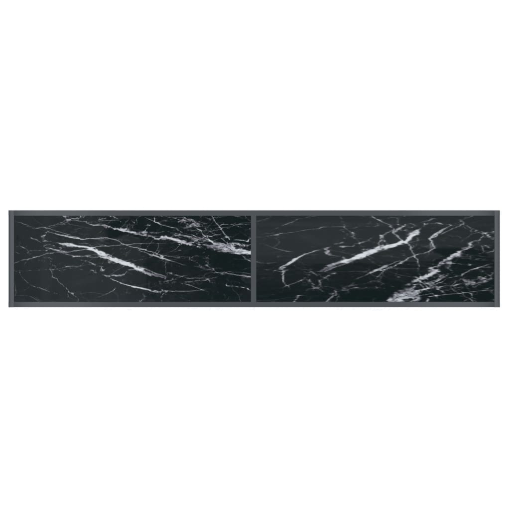 Avlastningsbord Konsollbord Svart 180x35x75,5 cm herdet glass
