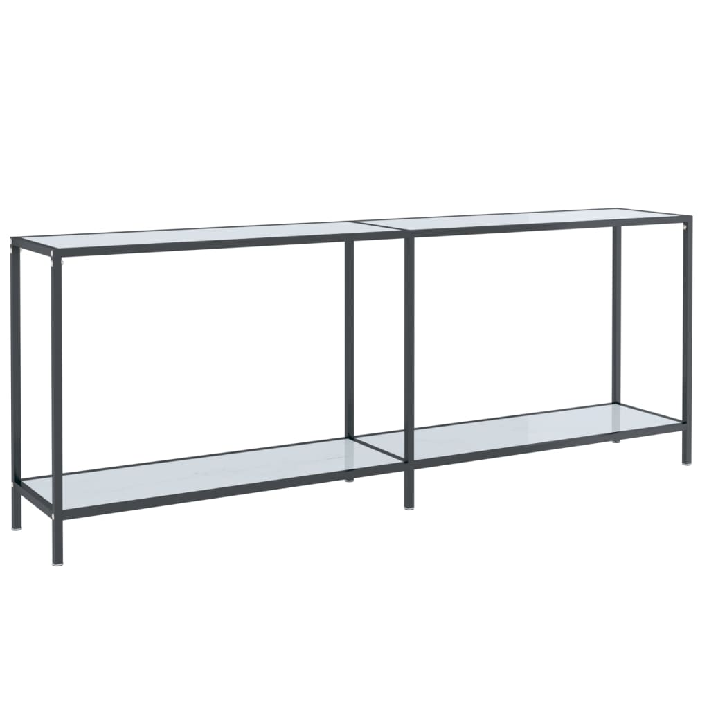 Avlastningsbord Konsollbord Hvit 200x35x75,5 cm herdet glass