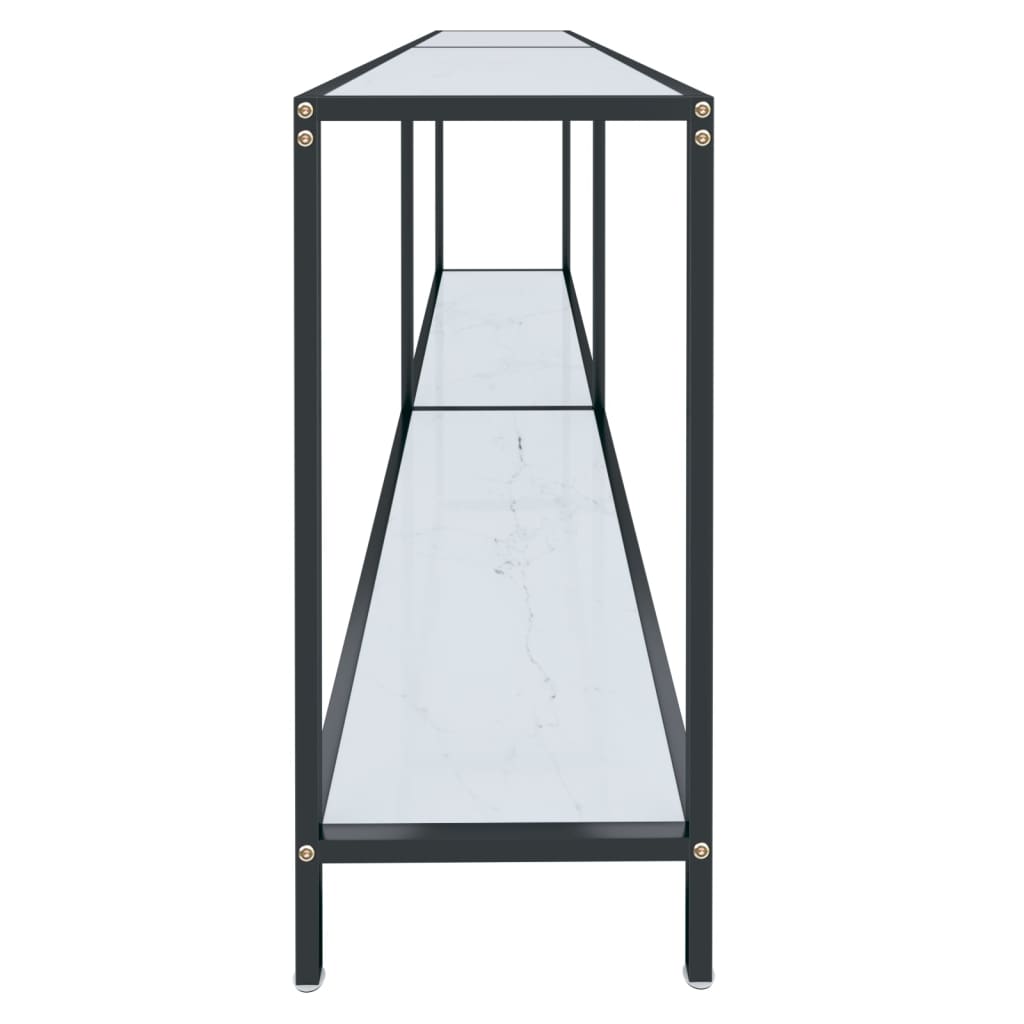 Avlastningsbord Konsollbord Hvit 200x35x75,5 cm herdet glass