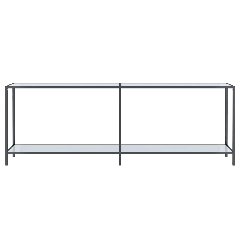 Avlastningsbord Konsollbord Hvit 220x35x75,5 cm herdet glass