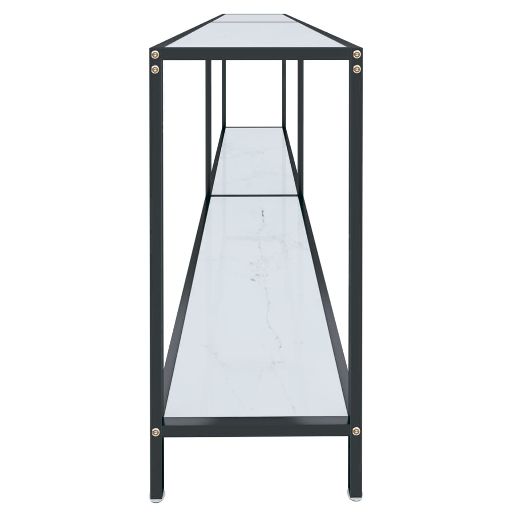 Avlastningsbord Konsollbord Hvit 220x35x75,5 cm herdet glass