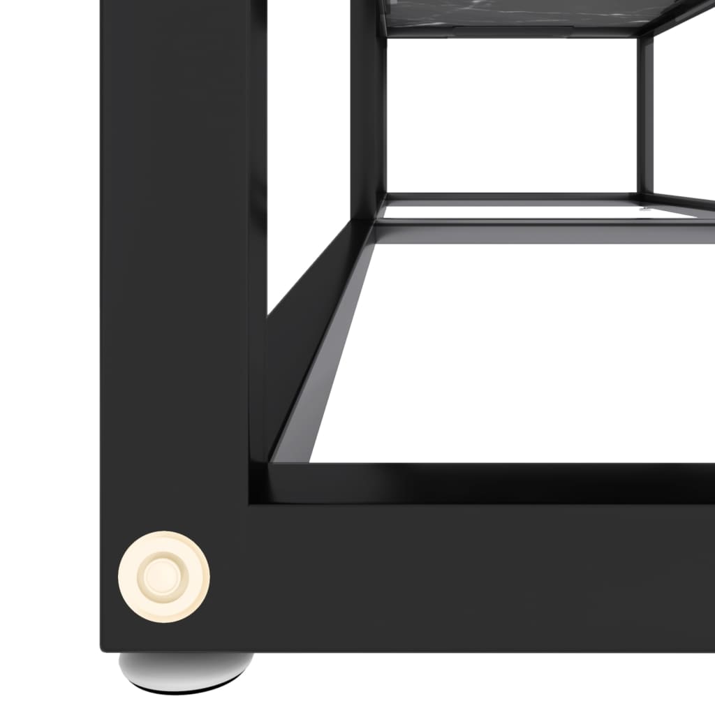 TV-Møbel Svart TV-benk marmor 140x40x40,5 cm herdet glass