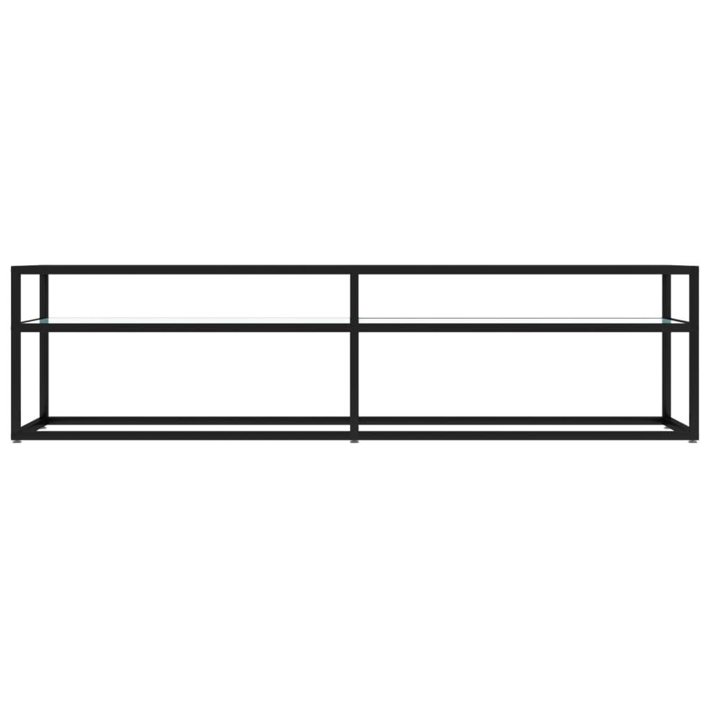TV-Møbel Hvit TV-benk marmor 160x40x40,5 cm herdet glass