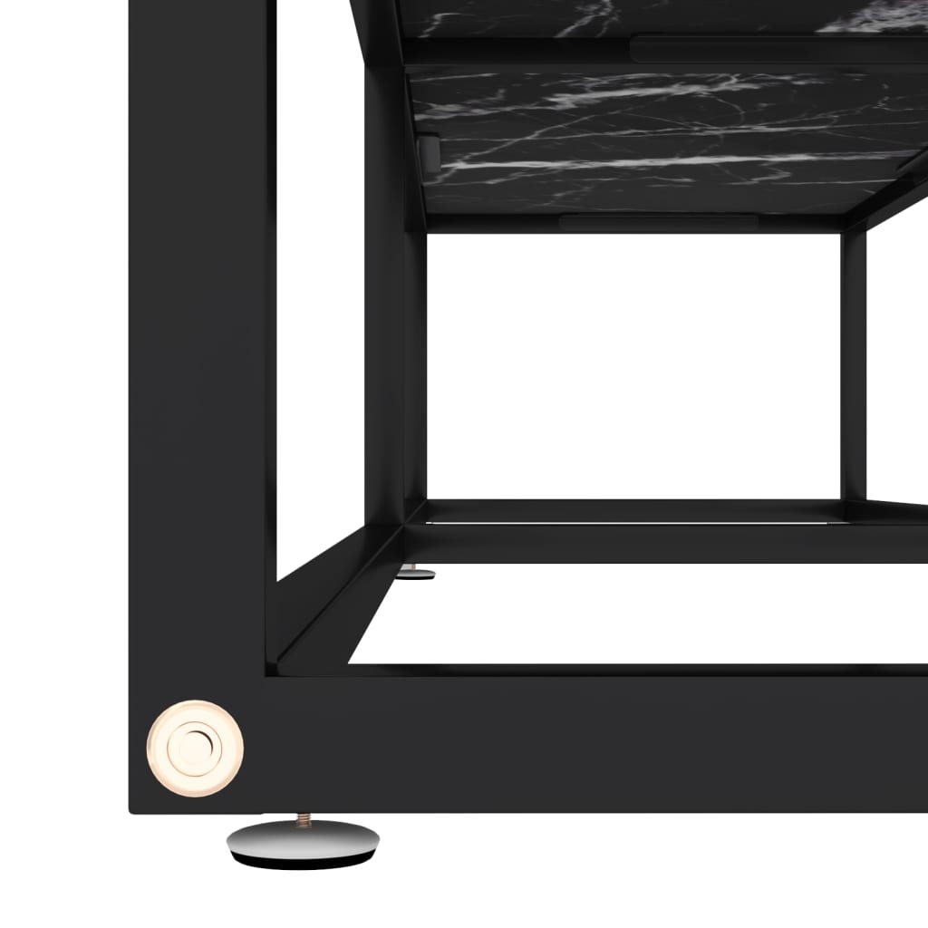 TV-Møbel Svart TV-benk marmor 160x40x40,5 cm herdet glass