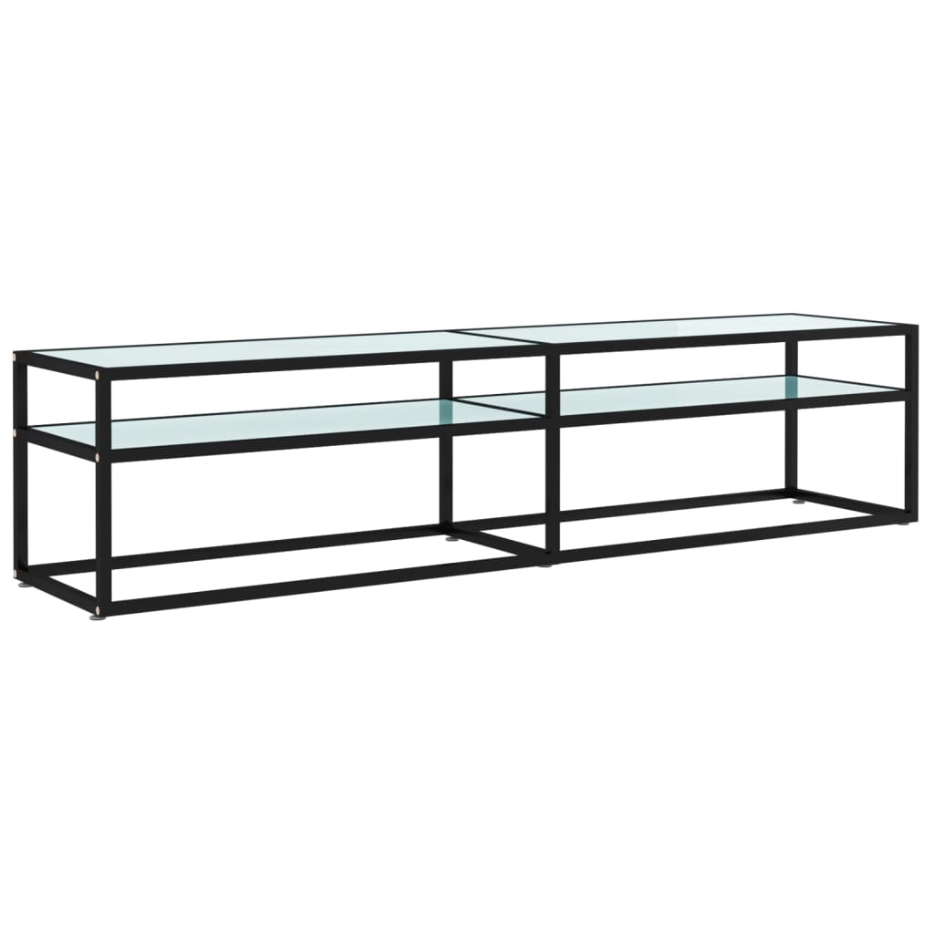 TV-Møbel Hvit TV-benk marmor 180x40x40,5 cm herdet glass