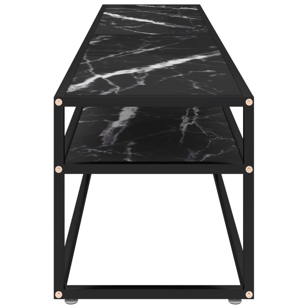TV-Møbel Svart TV-benk marmor 180x40x40,5 cm herdet glass