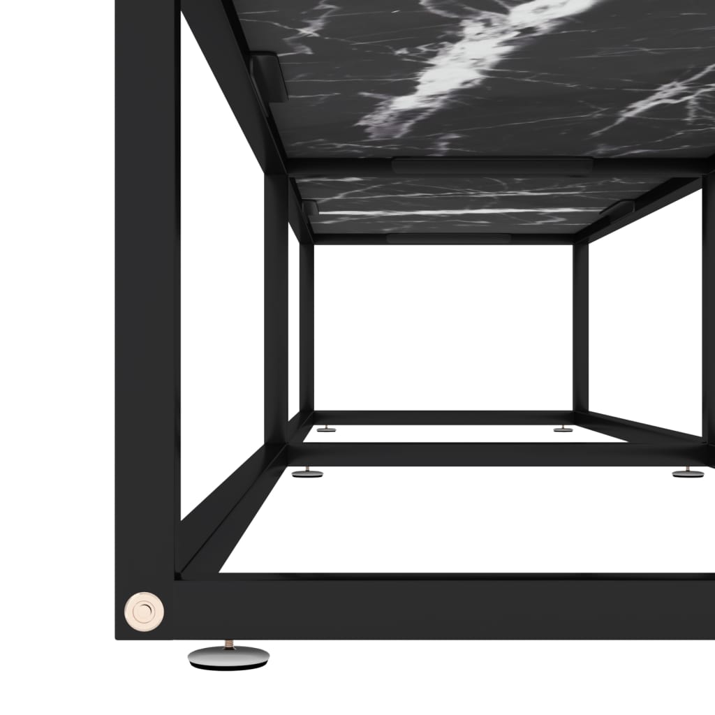 TV-Møbel Svart TV-benk marmor 180x40x40,5 cm herdet glass