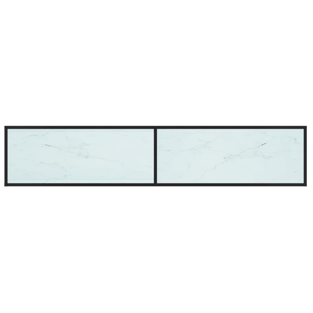 TV-Møbel Hvit TV-benk marmor 200x40x40,5 cm herdet glass