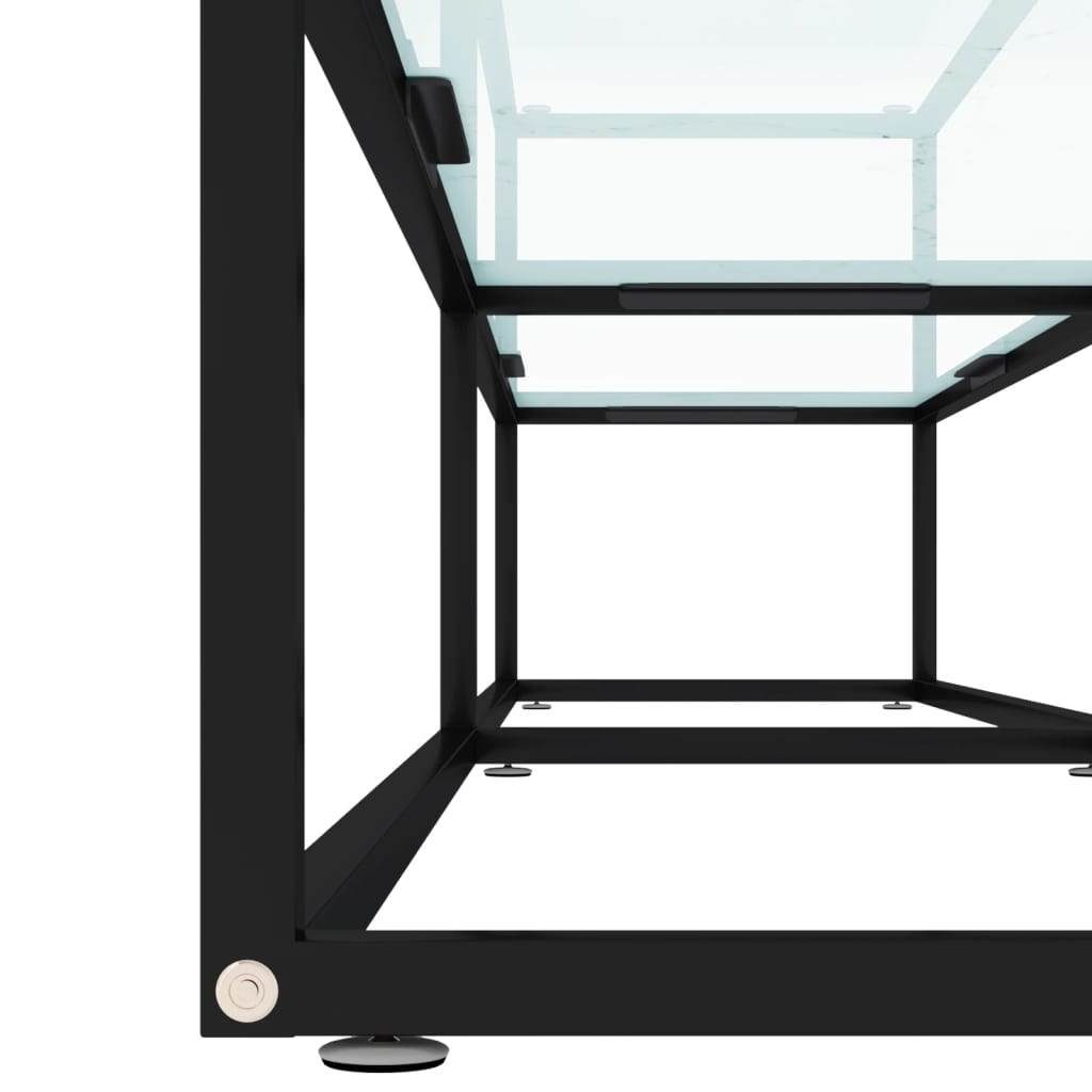 TV-Møbel Hvit TV-benk marmor 200x40x40,5 cm herdet glass