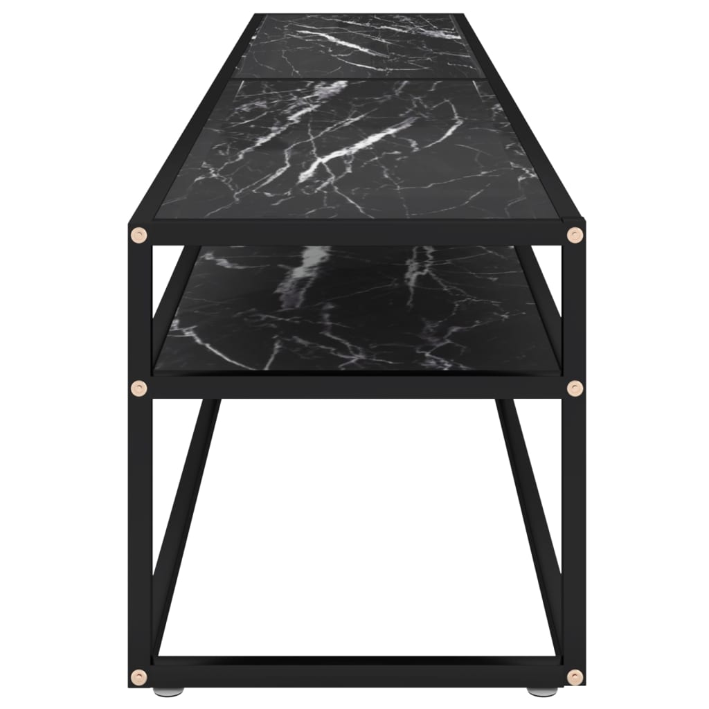 TV-Møbel Svart TV-benk marmor 200x40x40,5 cm herdet glass