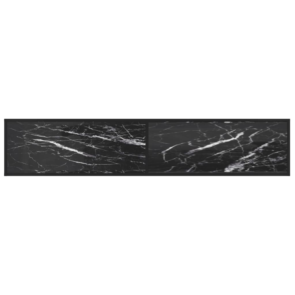 TV-Møbel Svart TV-benk marmor 200x40x40,5 cm herdet glass