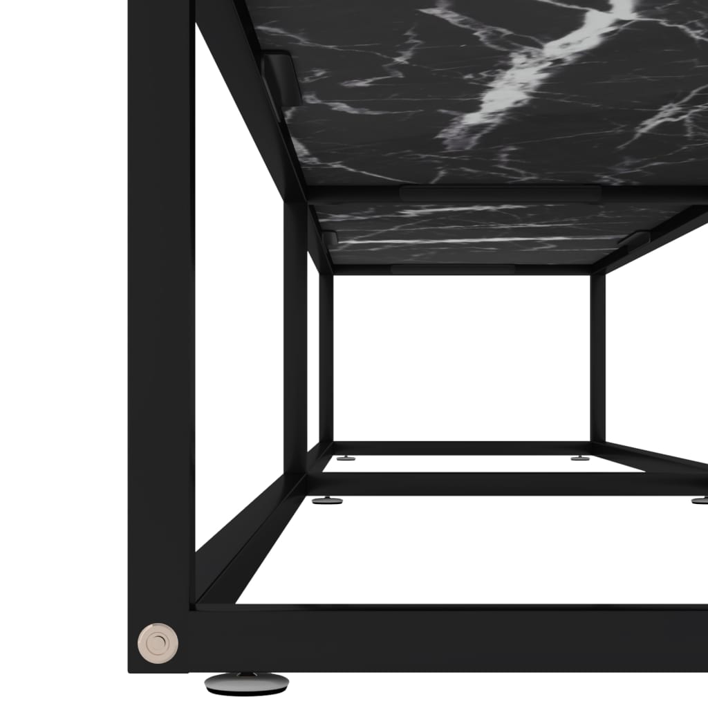 TV-Møbel Svart TV-benk marmor 200x40x40,5 cm herdet glass