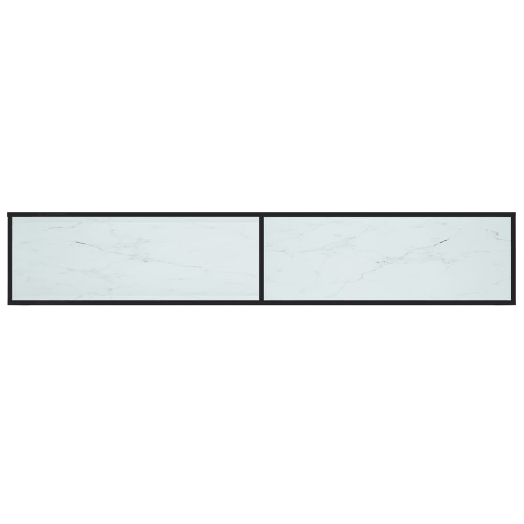 TV-Møbel Hvit TV-benk marmor 220x40x40,5 cm herdet glass