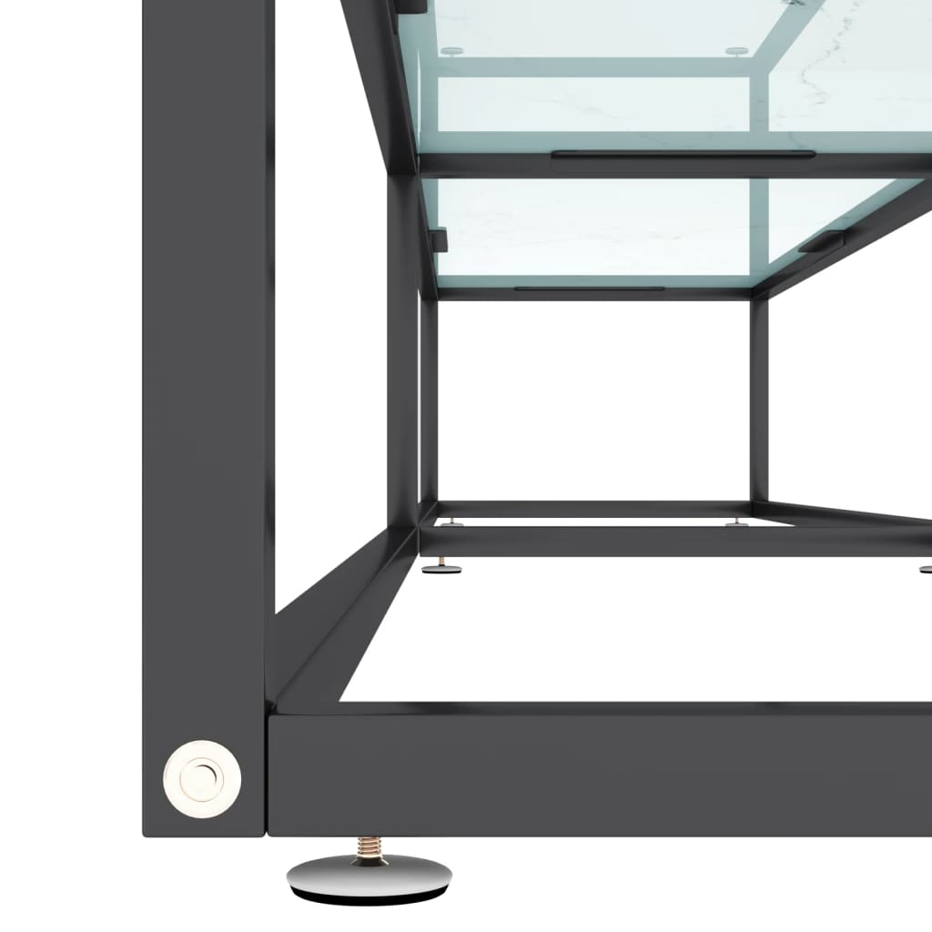 TV-Møbel Hvit TV-benk marmor 220x40x40,5 cm herdet glass